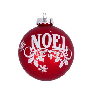 Precio de fábrica Big Shiny Unique Glass Red Christmas Tree Decoraciones Bolas Adornos de bolas de Navidad personalizados