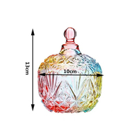 Pot à bonbons en verre avec couvercle, bol à bonbons décoratif, pot de rangement recouvert de cristal