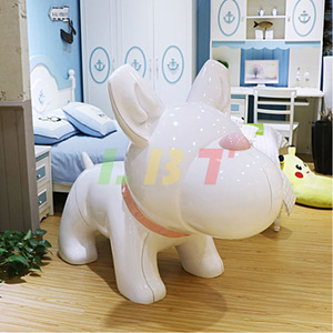 Sculpture de bouledogue en fibre de verre Libite, 137 cm, décoration extérieure pour vitrine de magasin - Product Image 2