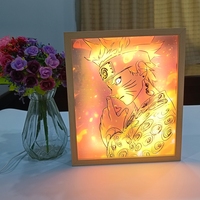 Personnalisé 3 Couleurs Décoration de la Maison Peinture Art Mural Cadre Photo en Bois Lampe de Table Anime Veilleuse Cadeaux pour Enfant