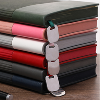 Cahier scolaire A5 de haute qualité planificateur de bureau personnalisé avec couverture en cuir de mouton noir reliure à coudre en gros