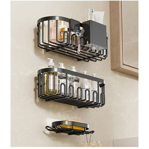 Estante de Baño Moderno Estilo Hotel, de Sobremesa, Sin Necesidad de Perforación, Jabonera, Organizador de Maquillaje, Cesta de Secado al Aire Libre - Product Image 3