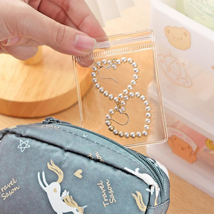 Custom logo Small Jewelry Storage Bag Frosted Zipper Transparent Plastic Ziplock Jewelry Pouch PVC Clear Jewelry Packaging - Product Image 2