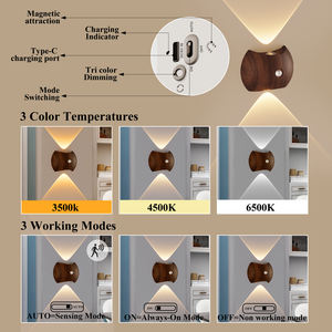مصابيح نيون Rgb Sunset ، مصابيح Led لاسلكية مغناطيسية بجانب السرير Usb قابلة لإعادة الشحن مصابيح ديكور المنزل الذكي - Product Image 5