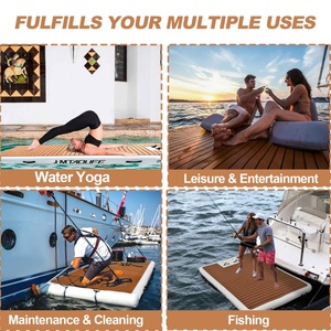 Nhà sản xuất cung cấp non-Slip bề mặt <span class=keywords><strong>Inflatable</strong></span> nổi hồ bơi thanh Dock bằng gỗ Float không khí Dock nền tảng đảo bè - Product Image 2