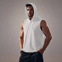Sweat-shirt de sport personnalisé avec logo, 100% polyester, séchage rapide, vêtements de sport pour hommes, vêtements de musculation, sweat-shirt sans manches, sweat-shirt de musculation