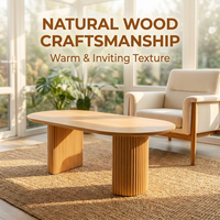 Table basse double en bois massif, style moderne et minimaliste, sur mesure, avec rangement, idéale pour hôtel, maison, villa, directement de l'usine