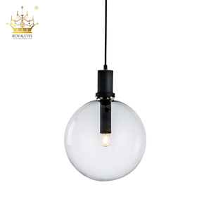 Lampadine a incandescenza cromo lucido orb filo grande globo sferica moderna pesare luce del pendente trasparente - Product Image 6
