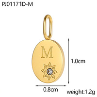 Chihang Acier Inoxydable Plaqué Or PVD DIY Breloque Perle Initiale Alphabet 26 Lettres Accessoires de Bijoux pour