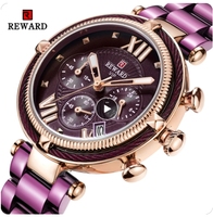REWARD 63084 RD63084L Damen Quarzuhr Neues Design Edelstahl Leuchtend Datumsanzeige Mode Casual Armbanduhr für Mädchen
