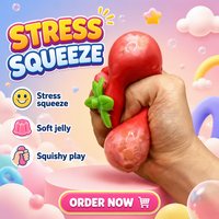 Jouet anti-stress fraise à presser très populaire, boule anti-stress fraise faite à la main, portable et croquante