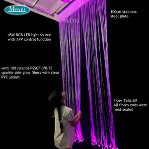 Equipo para Sala Sensorial, Cortina Sensorial de Fibra Óptica, Estimulación Visual Relajante, Cascada de Pared de Fibra Óptica LED con 100 Colas de Fibra - Product Image 1
