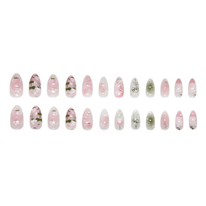Estilo <span class=keywords><strong>chino</strong></span> 3D lindo diseño de flores Premium <span class=keywords><strong>uñas</strong></span> <span class=keywords><strong>postizas</strong></span> medianas almendra acrílico puntas de <span class=keywords><strong>uñas</strong></span> Prensa en <span class=keywords><strong>uñas</strong></span> al por mayor - Product Image 5
