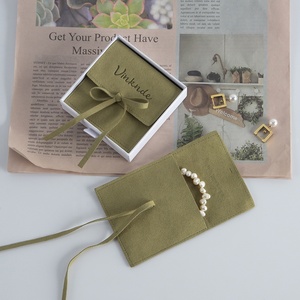 Promotion : Pochette à cordon en microfibre verte 8x6cm avec impression en relief et logo personnalisé pour bijoux - Product Image 4