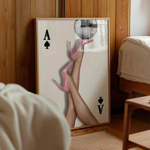 Décoration murale rétro coquette HAOWAI OEM/ODM, talons roses, lèvres et citation de fille, décoration de <span class=keywords><strong>chambre</strong></span> d'étudiant, esthétique féminine Y2K - Product Image 3