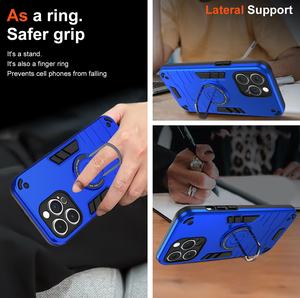 MAXUN Armure personnalisée TPU PC Push Pull support caché avec anneau magnétique pour iPhone Infinix Tecno <span class=keywords><strong>Nokia</strong></span> ZTE Motorola Oneplus - Product Image 2