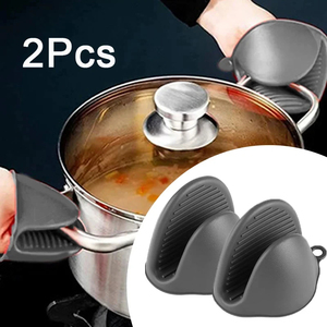 Mini-gants de four en <span class=keywords><strong>silicone</strong></span> résistants à la chaleur, isolants et antidérapants, avec pince pour support de casseroles, épaissis pour la cuisson - Product Image 1