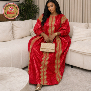 Robe longue Dashiki <span class=keywords><strong>Bazin</strong></span> pour femmes africaines, style Boubou, avec dentelle, ruban et guipure, idéale pour mariages nigérians et fêtes, pour mariée élégante - Product Image 1