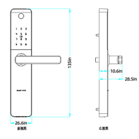 Serrure de porte intelligente biométrique sans fil en alliage d'aluminium et bois, avec empreinte digitale, Ttlock, électromagnétique, Zigbee, RFID, pour hôtel et appartement