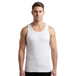 Débardeur décontracté pour hommes grandes tailles, sans manches, tricoté 100% coton, col rond, respirant, sous-vêtement de sport d'été - Product Image 1