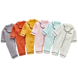 <span class=keywords><strong>Pijamas</strong></span> de color sólido para bebé, mono de bebé de crepé, primavera y verano, novedad de 2021 - Product Image 1