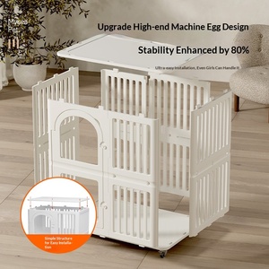 Pet <strong>Cages</strong> Houses <strong>Indoor</strong> Furniture Cat Villa <strong>Cage</strong> Stackable Luxury Plastic <strong>Dog</strong> <strong>Cage</strong> with Wheels - Product Image 4