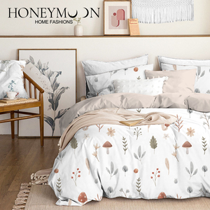 高級感あふれる人気商品 秋の植物柄3Dプリント寝具3点セット ソフトマイクロファイバー掛け布団セット 家庭用 - Product Image 2