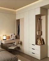 Armoire de chambre intégrée avec bureau, armoire combinée pour chambre principale, finition complète