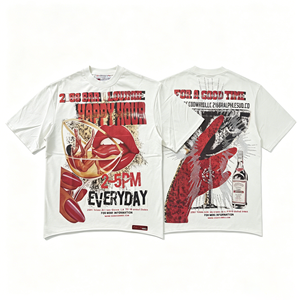เสื้อยืดผู้ชายทรงโอเวอร์ไซส์ ผ้าฝ้ายทอ 100% แบรนด์ XINGE คอกลม ทรงหลวม ไหล่ตก ความยาวปกติ แขนสั้น - Product Image 4