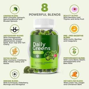 วิตามินกัมมี่ผักสีเขียวรายวัน ซุปเปอร์กรีนส์ แบร์ ซัพพลีเมนท์ สำหรับสมอง ความคิด ความรู้สึก ภูมิคุ้มกัน สุขภาพลำไส้ และการย่อยอาหาร - Product Image 3