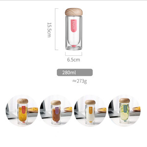 Instagram le gusta 280ML Eco amigable reciclado de leche de jugo de vidrio botella de agua con tornillo de tapa de madera - Product Image 6