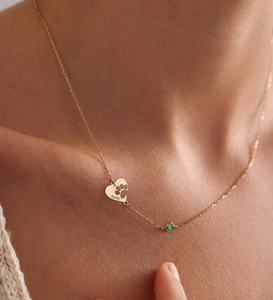 Animal Friendly joyería barata 18K chapado en oro estampado de pata <span class=keywords><strong>collar</strong></span> perro gato <span class=keywords><strong>collar</strong></span> corazón pata personalizado mascota <span class=keywords><strong>collar</strong></span> - Product Image 6