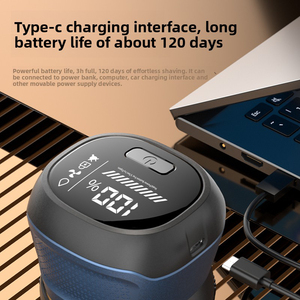 Rasoio Elettrico per Uomo, Impermeabile, per <span class=keywords><strong>Rasatura</strong></span> <span class=keywords><strong>a</strong></span> <span class=keywords><strong>Secco</strong></span> e Umido, 5W 1400mAh, Rasoio Rotante Ricaricabile per Testa Calva - Product Image 4