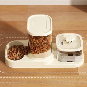 เครื่องจ่ายน้ำและชามอาหารสัตว์เลี้ยงอัตโนมัติพร้อมดีไซน์พลาสติกแบบพกพาสำหรับแมวและสุนัข - Product Image 2