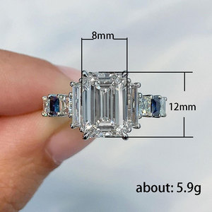 Princess Cut <b>Crystal</b> <b>Ring</b> for Women Elegant Statement Fashion <b>Ring</b> Daily Party Accessories - Product Image 5
