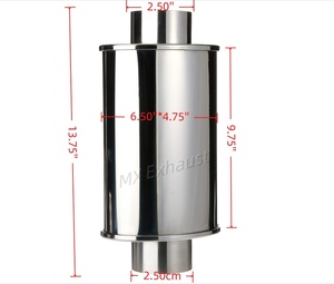 Bán hàng nóng tùy chỉnh 2 ''2.25'' 2.5 ''3'' đầu vào/đầu ra hình bầu dục 304 thép không gỉ siêu yên tĩnh xả <span class=keywords><strong>Muffler</strong></span> cộng hưởng - Product Image 2