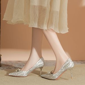 Animal Prints Glitter Slip-On Fashion Trend Pointed <b>Toe</b> Stiletto Heel Bridal Pumps with Bow Decoration Wedding Shoes for Women - Product Image 3