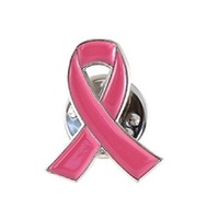National Personnalisé Sensibilisation Rose Cravate Étiquette Ruban Cancer du sein Broches