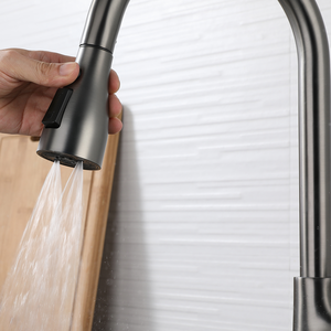 CE Morden Black Gun Grey Kitchen Taps Faucet Pull Out Retractable Sink Kitchen Faucet Pull Out - Product Image 3