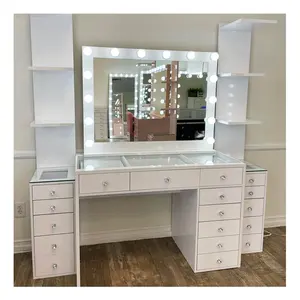 Modern Design Ijdelheid Dressoir Laden Slaapkamer Witte Grote Ijdelheid Tafel Met Laden Multifunctionele Make-Up Ijdelheid