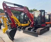 Excavator Mini Crawler Yanmar VIO55 Bekas Asli Jepang, Hemat Bahan Bakar, 5.5 Ton, Digger Kecil Dengan Bucket Standar untuk Kebun