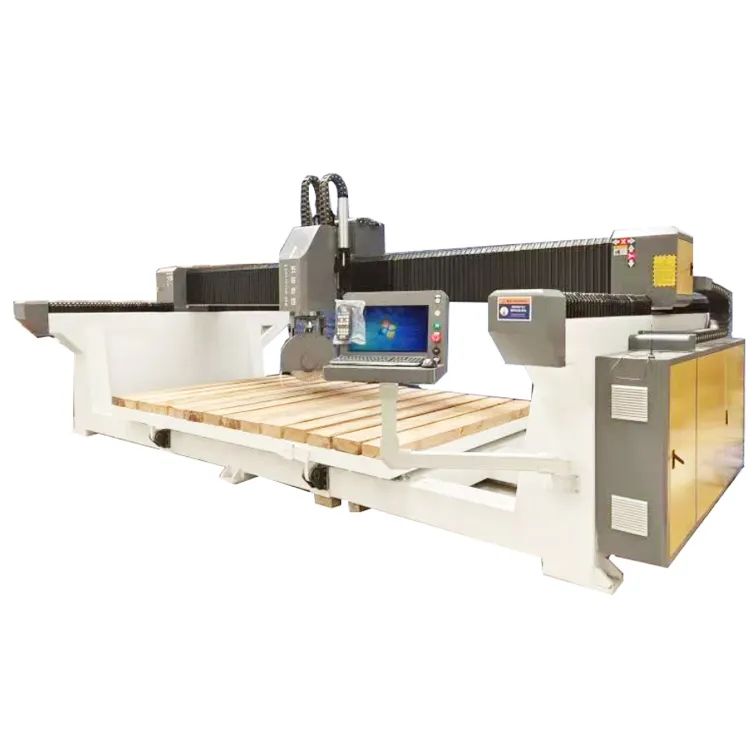 Stone Marble Quartz Slab Cutting Carving CNC Router Professional Stone Cutter 5 Axis Bridge Saw Granite Marble Cutting Machine