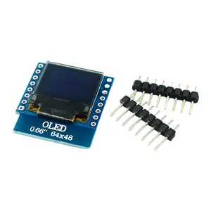 แผงจอ LCD <span class=keywords><strong>OLED</strong></span> LED ขนาด0.66นิ้วใช้ได้กับ wemos D1 64X48 <span class=keywords><strong>ESP32</strong></span>ขนาดเล็ก0.66นิ้วจอแสดงผล0.66 "โมดูล <span class=keywords><strong>OLED</strong></span> <span class=keywords><strong>I2C</strong></span> IIC - Product Image 1