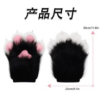 Gants personnalisés en forme de pattes d'animaux en fourrure OEM ODM pour Halloween, cosplay, gants en peluche pour mains en forme de pattes de chat ou de renard, accessoire de costume de fête, faible MOQ