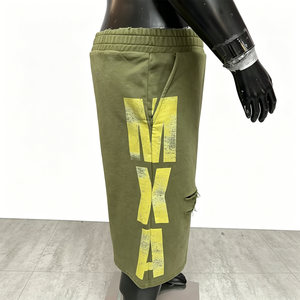 Oem Casual Sport 7-point Shorts 100% Cotton Men's Gym Drawstring Shorts Print Logo Knitted Drawstring Closure Shorts for Men - Product Image 3