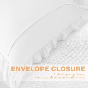 Housse de coussin carrée blanche à volants, la plus vendue par le fabricant, résistante aux plis, disponible en couleurs personnalisées - Product Image 5