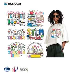 Nuevo Logotipo de patrón de feliz Día del maestro para mujer, pegatinas de estampado en caliente, soporte de ropa de lágrima fría, procesamiento de impresión - Product Image 1