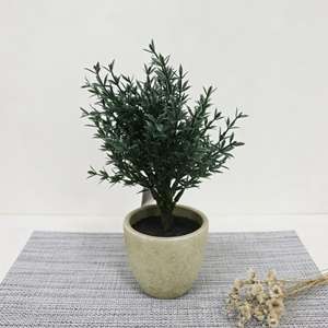 Plantes d'épices artificielles 21CM, <span class=keywords><strong>romarin</strong></span> vert foncé, petit arbre, pot en pulpe vintage, bonsaï, ornement de bureau d'intérieur - Product Image 6