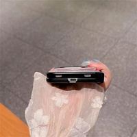 Étui de luxe en cuir à motif crocodile pour iPhone Duo, avec support pliable, miroir et support de maquillage, antichoc