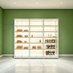 Vitrine Moderne LED Éclairée Étanche en Verre Trempé Écologique pour Magasin de Tabac de Luxe – Ensemble de Présentation pour la Vente au Détail de Tabac - Product Image 2